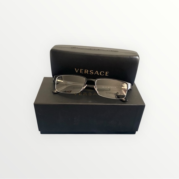 Versace Other - NEW Versace VE1184 Black Matte Metal Rectangular Eyeglasses